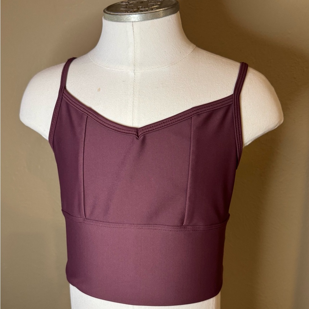 Vintage Five Dancewear Brown Spaghetti Strap Crop Top, size YXL